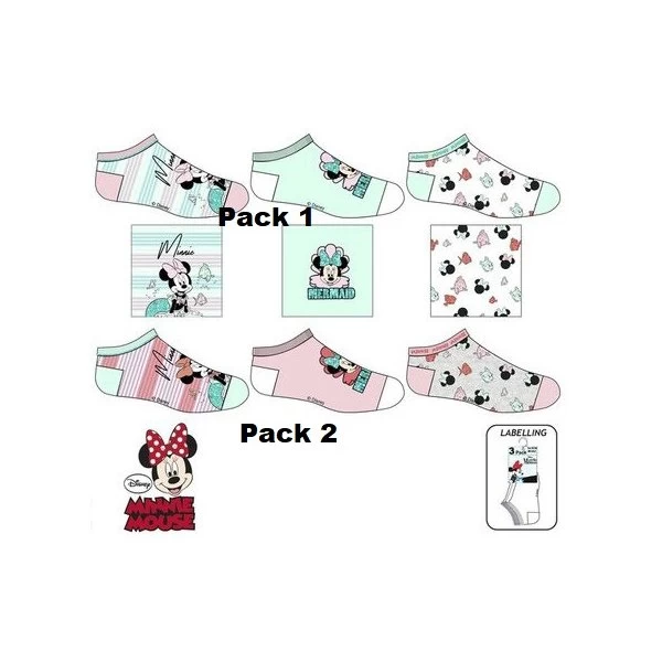 Disney Minnie Kinder Sneaker Socken 3er Pack 1 Disney Minnie Kinder Sneaker Socken 3er Pack