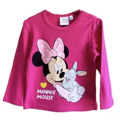 Disney Minnie Mouse Babyshirt Sweatshirt Pink Minnie Maus Und Hase Shirt 100% Baumwolle