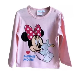 Disney Minnie Mouse Babyshirt Sweatshirt Rosa Minnie Maus Und Hase Shirt 100% Baumwolle