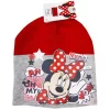 Disney Minnie Mouse Mütze Beanie Rot Grau Wintermütze Kindermütze